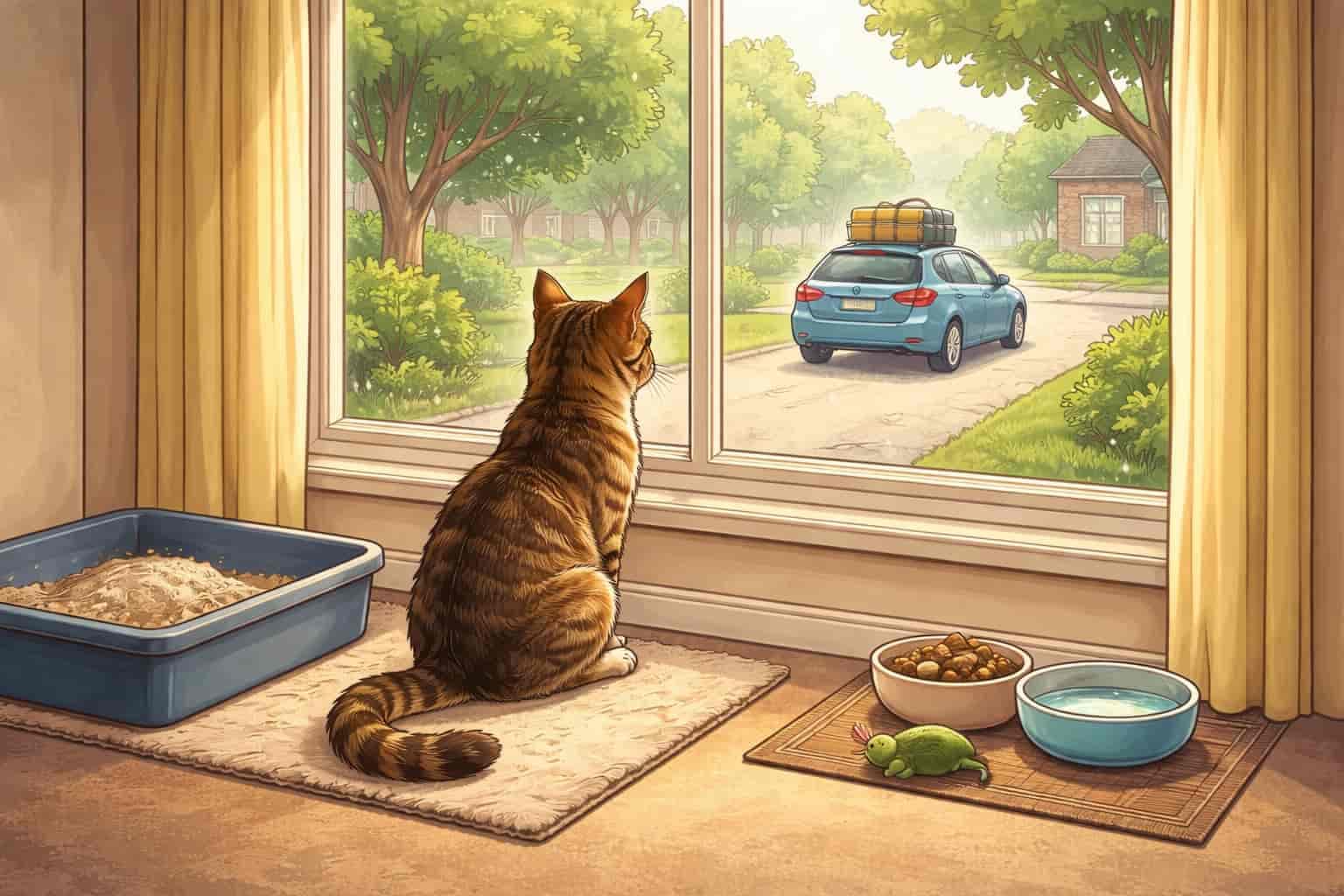 A week alone can be longer than most cat owners realize.